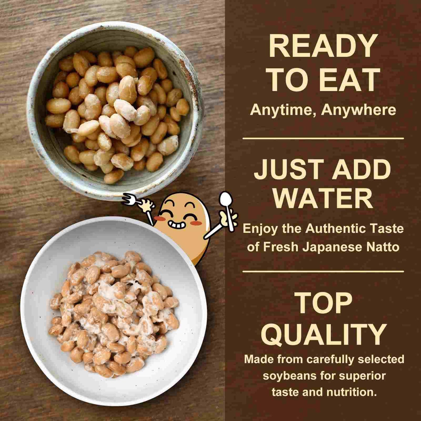 Jayuss Japanese Natto Freeze Dried Natto Beans 4 Oz, Non-Gmo Fermented Soybean, 0 Additives, Simply Rehydrate For Fresh Natto Or