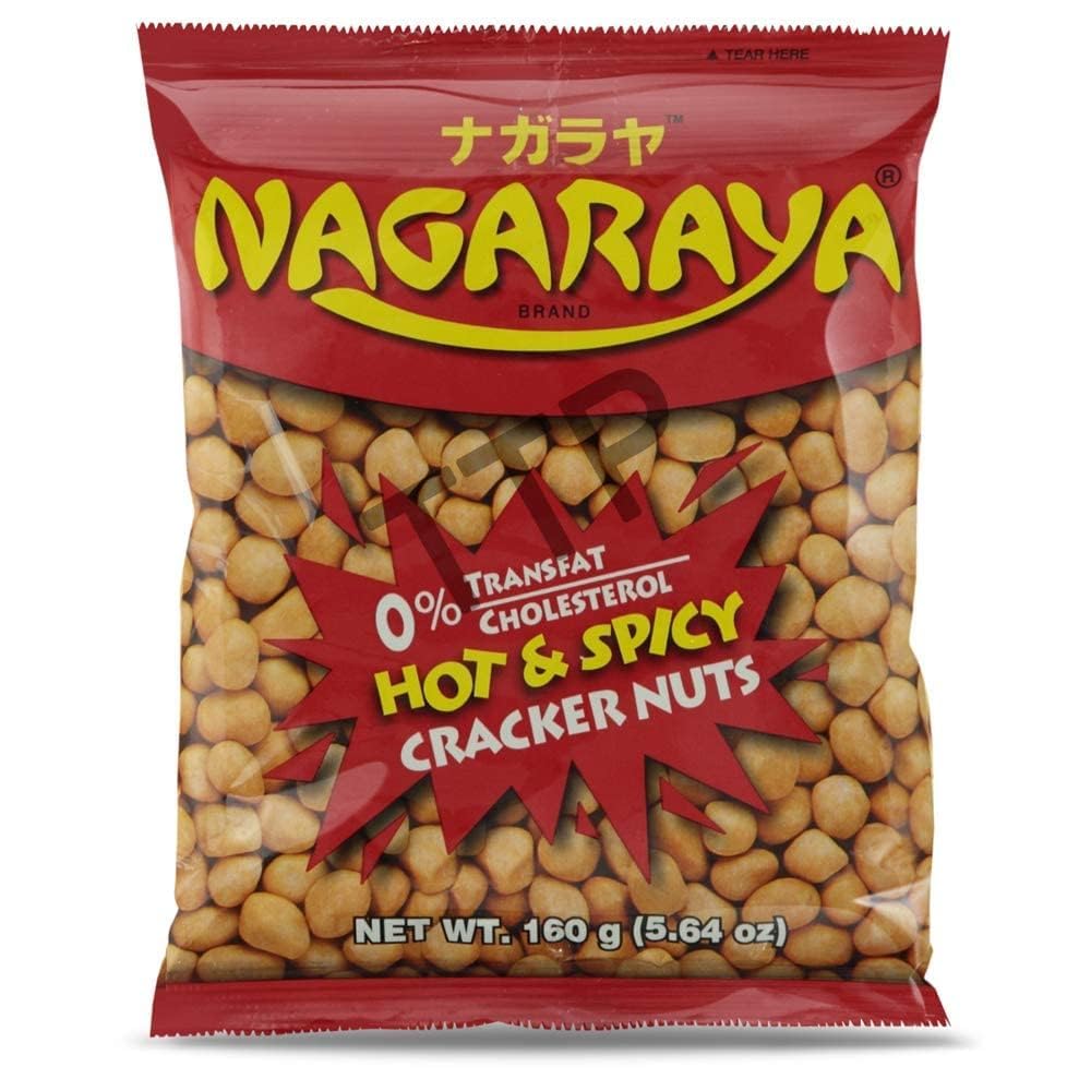 Nagaraya Snack Cracker Nuts, Hot/Spicy, 5.64-Ounce (Pack of 8)