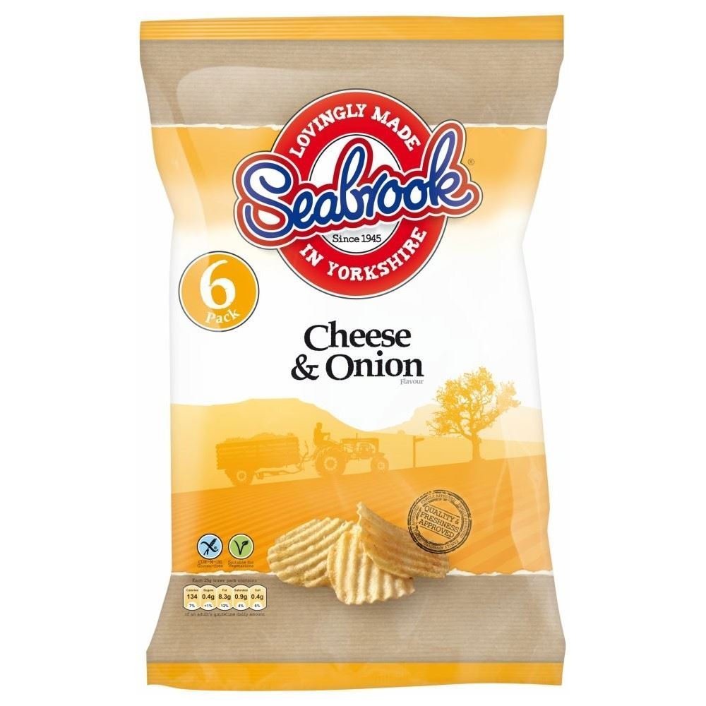 Seabrook Cheese & Onion Crisps 6 x 25g