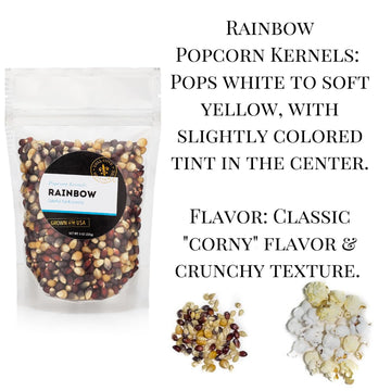 Dell Cove Spices - Rainbow Popcorn Kernels - Create Colorful & Tasty Stovetop Popcorn at Home (One Pound)
