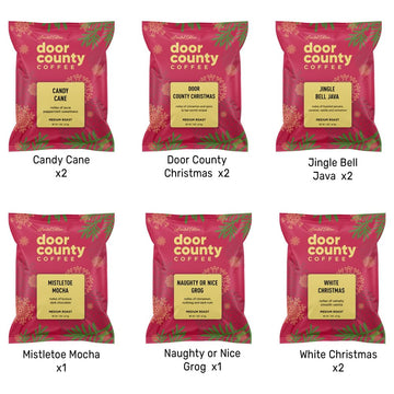 Gourmet Flavored Holiday Coffee Sampler Pack - 10 Bags Of Unique Flavored Coffees - 100% Specialty Grade 1 Arabica -1.5 Oz Full-