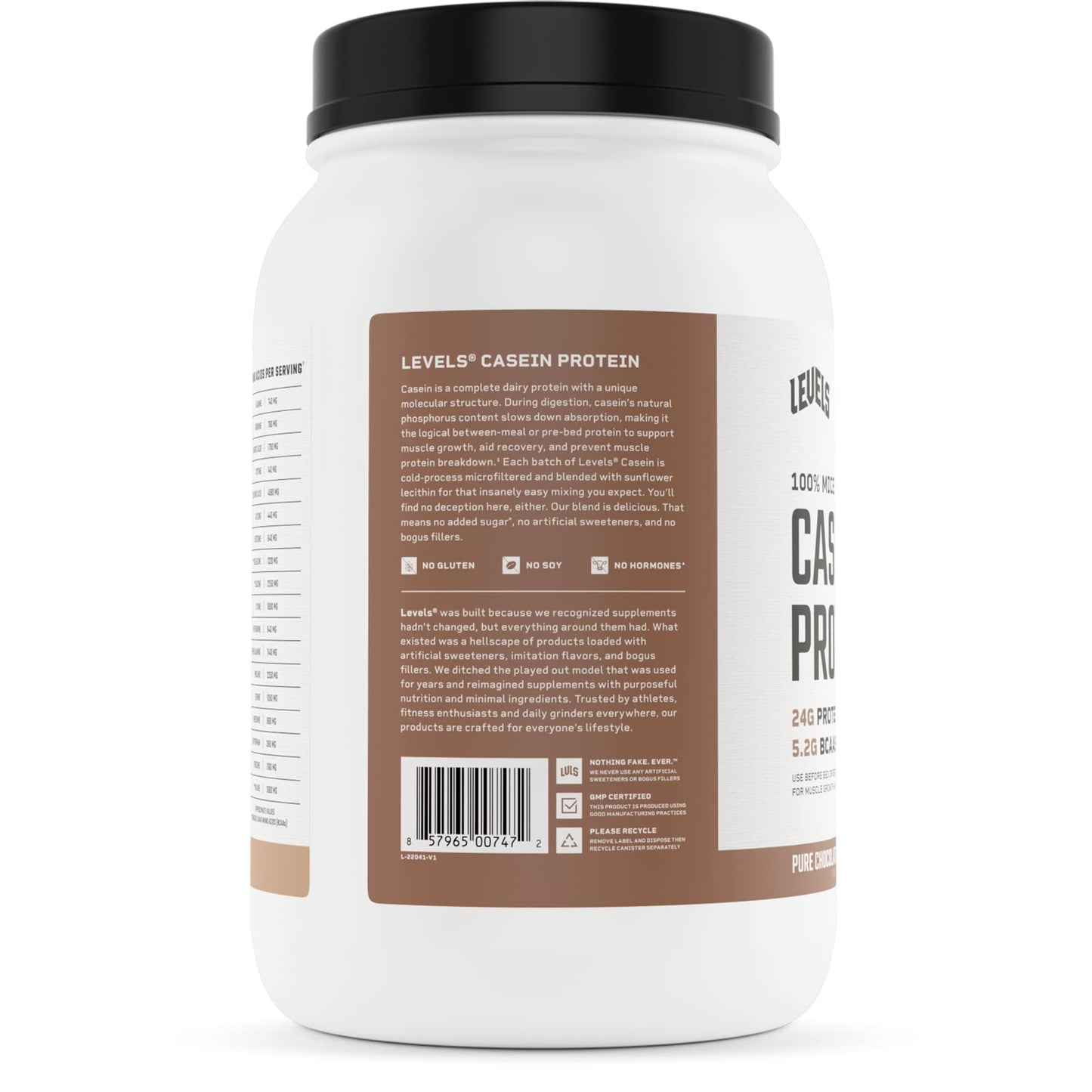 Levels 100% Micellar Casein Protein Free Chocolate 2LB