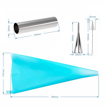 Non-Stick Cream Cannoli Tubes, Fantasyday 19 Pcs Stainless Steel Cream Horn Molds Baking Cones Pastry Roll Horn Cannoli Shells W