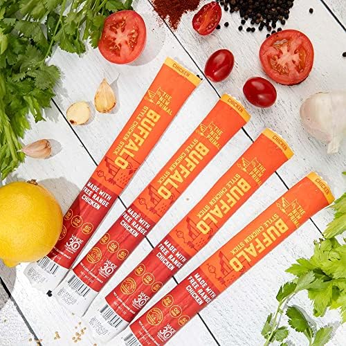 The New Primal Buffalo Chicken Sticks, Keto, Gluten Free Healthy Snacks, Sugar Free Low Carb High Protein, Jerky Meat Stick, 9g