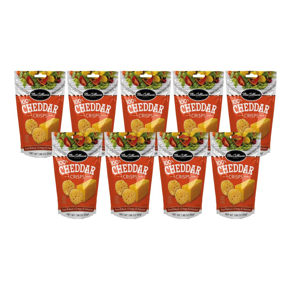 Mrs. Cubbison s Cheese Crisps - 100% Real Cheese, Keto Friendly, Great for Snacking and Salad Topper - Cheddar Flavor, 1.98 Oun