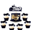 Laventy 25 Pcs Motorcycle Cake Topper Scooter Cupcake Toppers Motorcycle Happy Birthday Cake Topper For Mans Birthday Party Or B