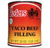 Fresh beef filling is used to make Yoder's Real Canned Taco Beef, which is fully cooked and ready to eat. Each 28-ounce can is d