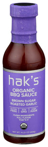 HAKS Organic Brown Sugar Roasted Garlic Bbq Sauce, 14.25 OZ