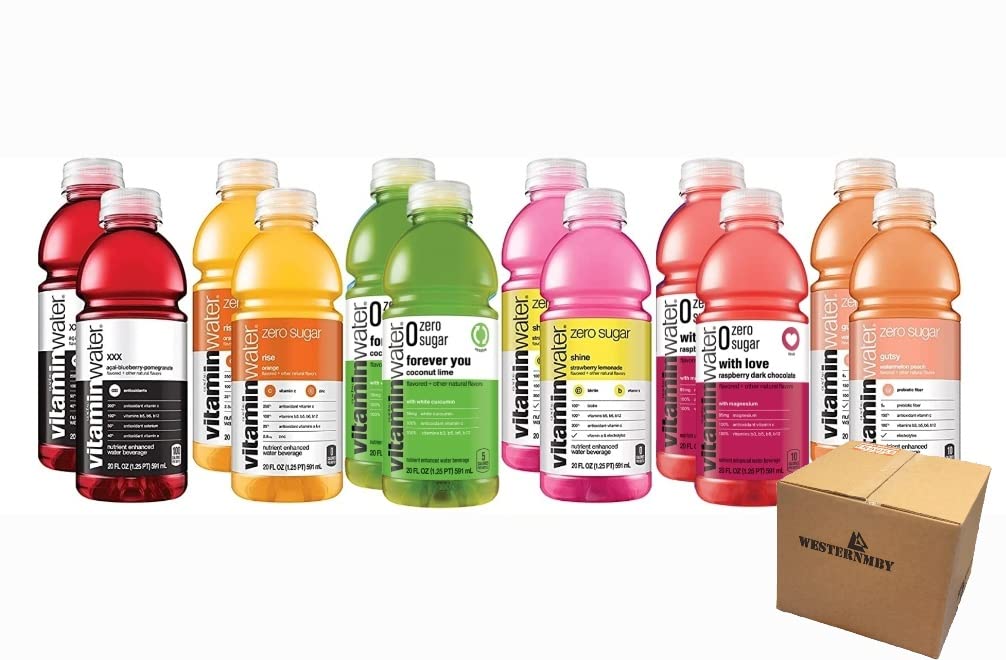 WESTERNMBY Vitamin Water ZERO Sugar Variety Pack, 20 Fl Oz, 12 Bottles