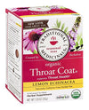 Traditional Medicinals Organic Throat Coat Lemon Echinacea Herbal Tea, Supports Throat Health, (Pack of 3) - 48 Tea Bags Total