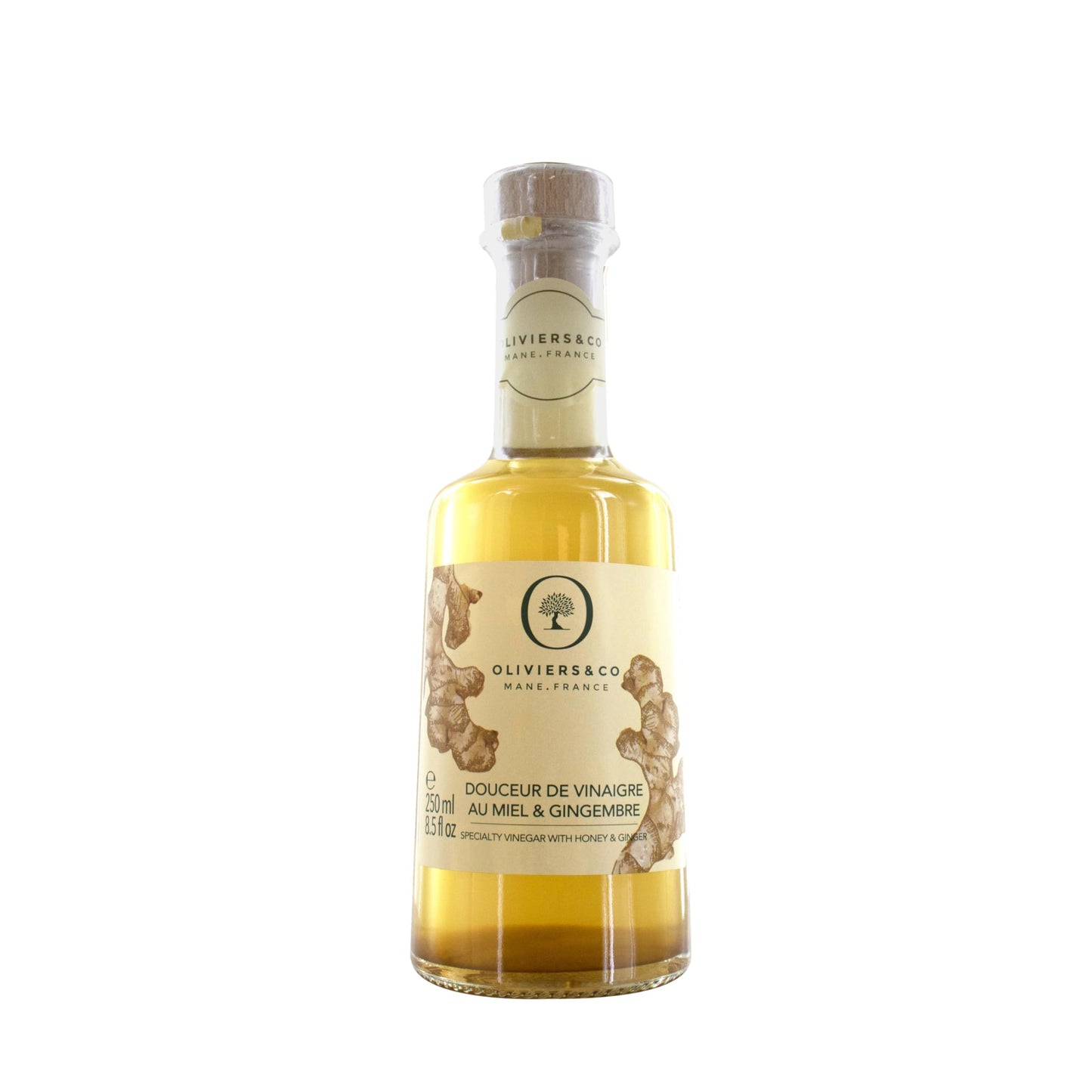 Oliviers & Co Honey & Ginger White Vinegar | Sweet & Spicy | 8.5 fl oz | Yellow