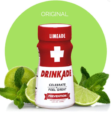 DrinkAde Hydration Drink – Daily Wellness & Immunity Support, Sugar Free, 5 Calories, Vegan, Non-GMO, 3.4 Fl Oz (Pack of 6), Lemon