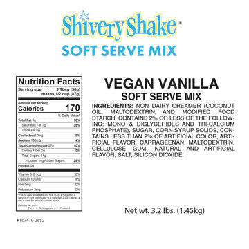 Shivery Shake Vegan Vanilla Soft Serve Ice Cream Mix