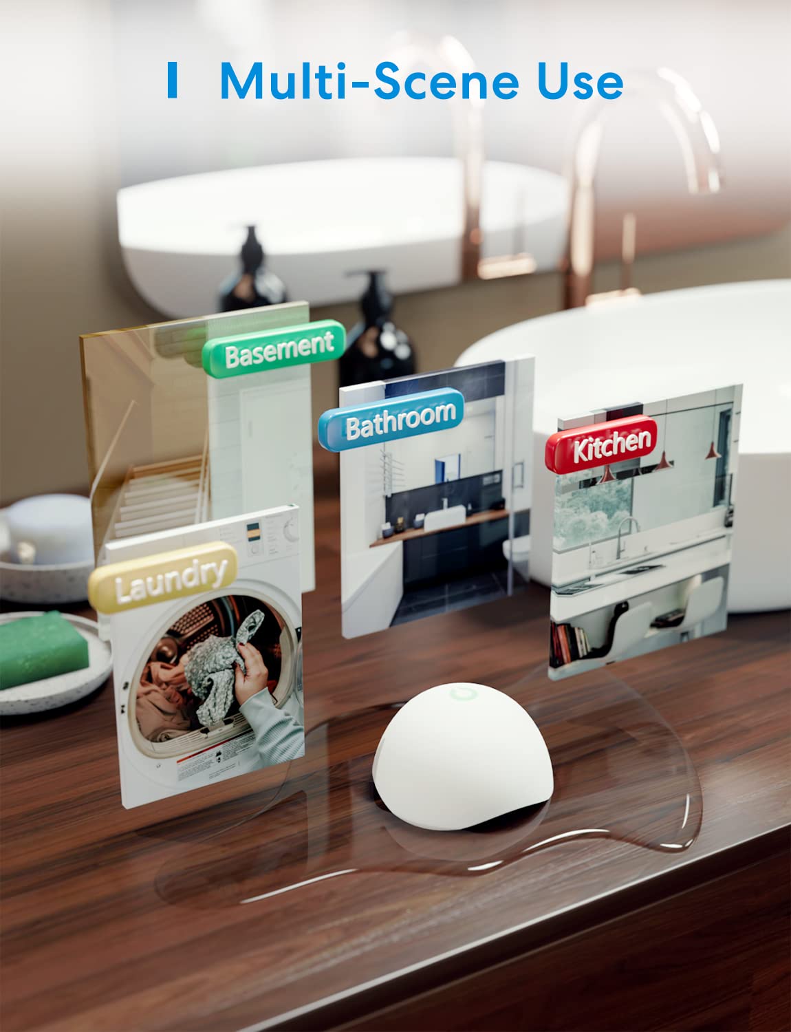 Meross Smart Water Sensor Alarm 3 Pack, Wifi Water Leak Detector Support Apple Homekit, Smartthings, Ip67 Waterproof With App Al