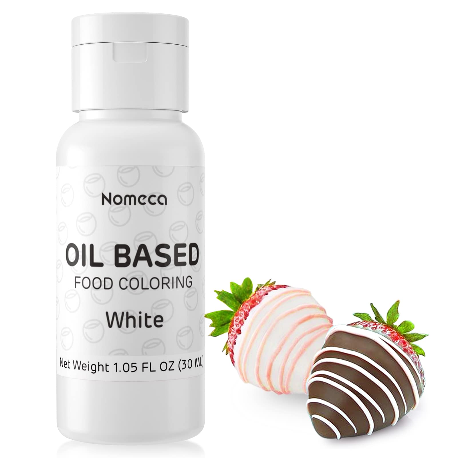Oil Based Food Coloring For Chocolate - 30 Milliliters Upgraded Oil Red Food Color For Baking Cake Decorating, Edible Food Dye For Candy Melts Cookies Easter Egg Icing Fondant Meringues - White