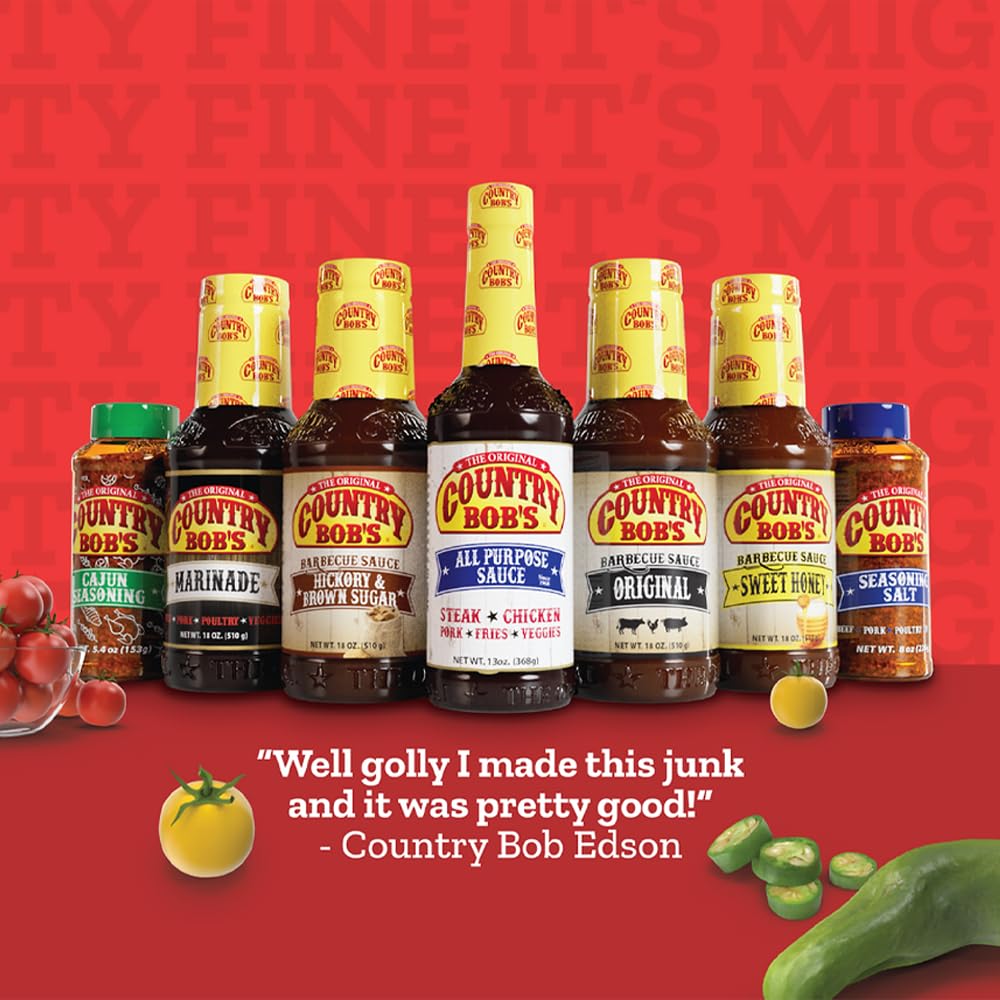 Country Bobs Seasoning & Rub Variety Pack - Includes All Purpose, Original BBQ and Sweet Honey BBQ Sauce, Seasoning Salt and Ma