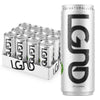LGND Nootropic Energy Drink - Low-Calorie, Ginger Citrus & Turmeric, 12 Fl Oz Cans, 12-Pack, White/Gold