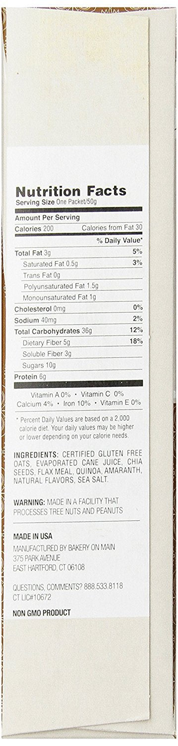 Bakery On Main Gluten Free Instant Oatmeal, Vegan & Non Gmo, Maple Multigrain Muffin, 31.5 Oz, Pack Of 3