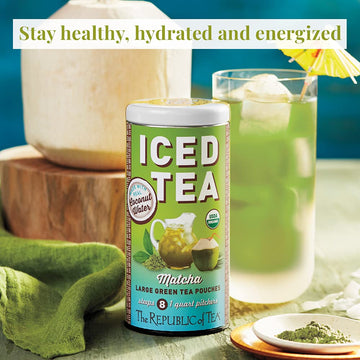 The Republic Of Tea Iced Tea Pouches (Matcha Coconut Water, 8 Pouches)
