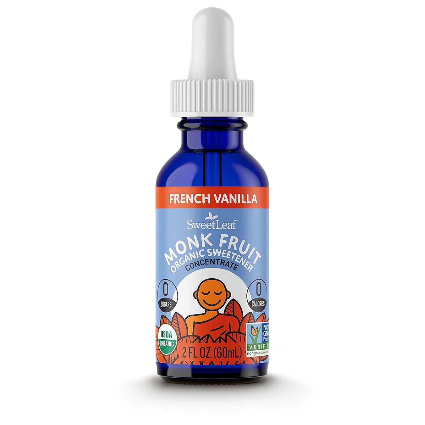 Sweetleaf French Vanilla Liquid Monk Fruit - Monk Fruit Liquid Sweetener Drops, Organic Monk Fruit Extract, Zero Calorie Sweeten
