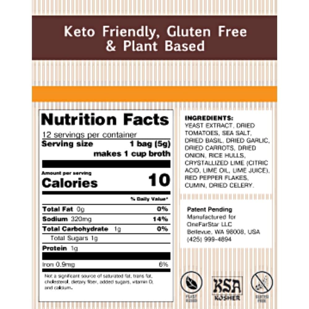 Millies Sipping Broth - Vegetable Broth -Natural-Gluten Free-Keto Friendly Spicy Tortilla 12 Count Box (2-Pack)