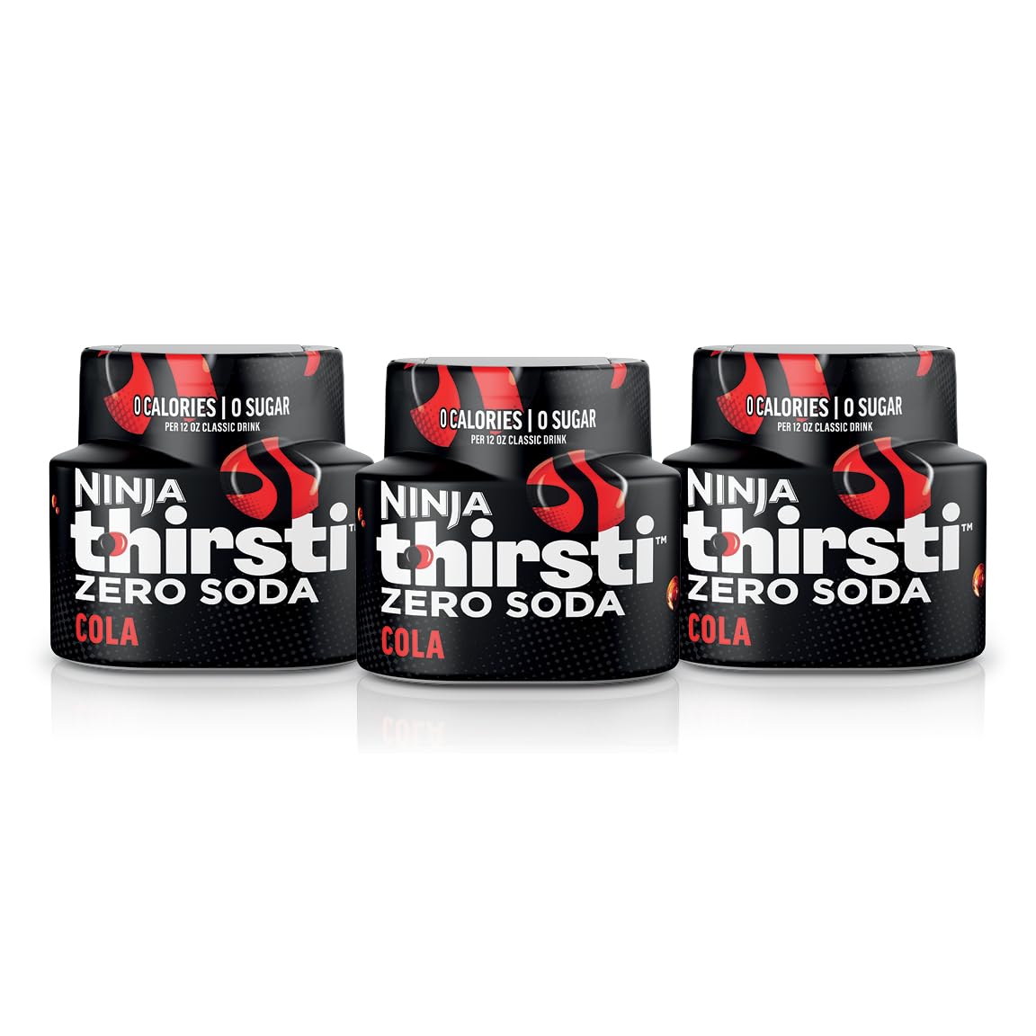 Ninja Thirsti Flavored Water Drops, Zero Soda Cola, Makes 17 Drinks, 2.07 Fl Oz (Pack of 3), Model WCFCOLAAM
