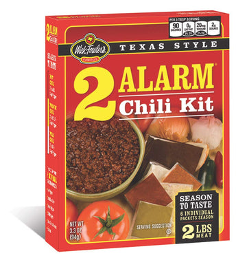 Wick Fowler s 2-Alarm Chili Kit, Texas Style Chili Seasoning Mix with Individual Packs of Spices, 3.3oz Box (Pack of 8)
