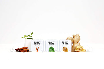 Simply Mints | Variety Pack - Peppermint, Ginger, Cinnamon | Pack Of Six (180 Pieces Total) | Breath Freshening + Aspartame-Free + Vegan + Non-Gmo