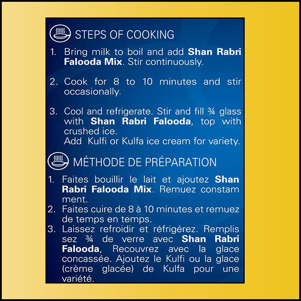 Shan Rabri Falooda Dessert Mix 3.53 oz (100g) - Powder for Ice Cream, Dry Fruit and Noodles milk Shake - Suitable for Vegetarian