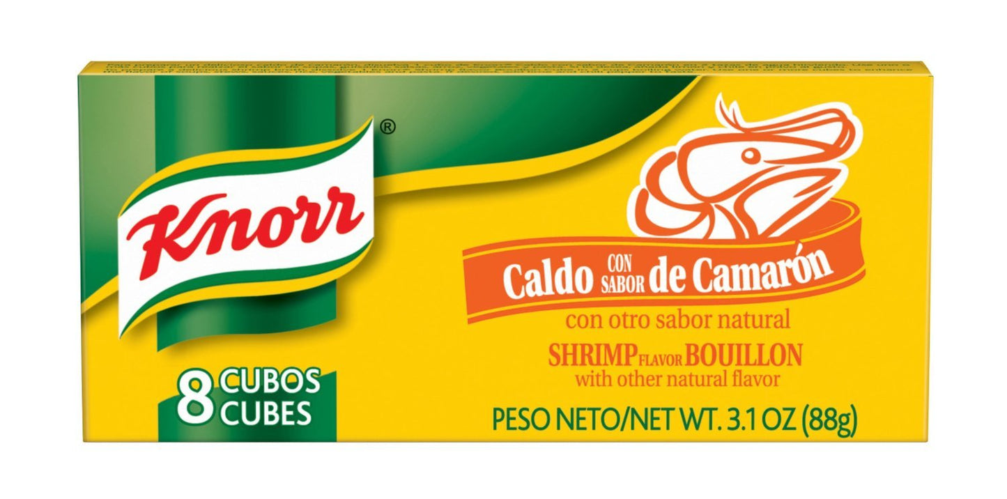 Knorr Bouillon Cubes, Shrimp 3.1 oz -- 8 Boxes With 8 Cubes Per Box