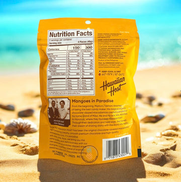 Hawaiian Host Choco Mango - Dark Chocolate Dipped Dried Mango Slices - Tropical Gourmet Snack - 2.8Oz (80G) - Individually Wrapp