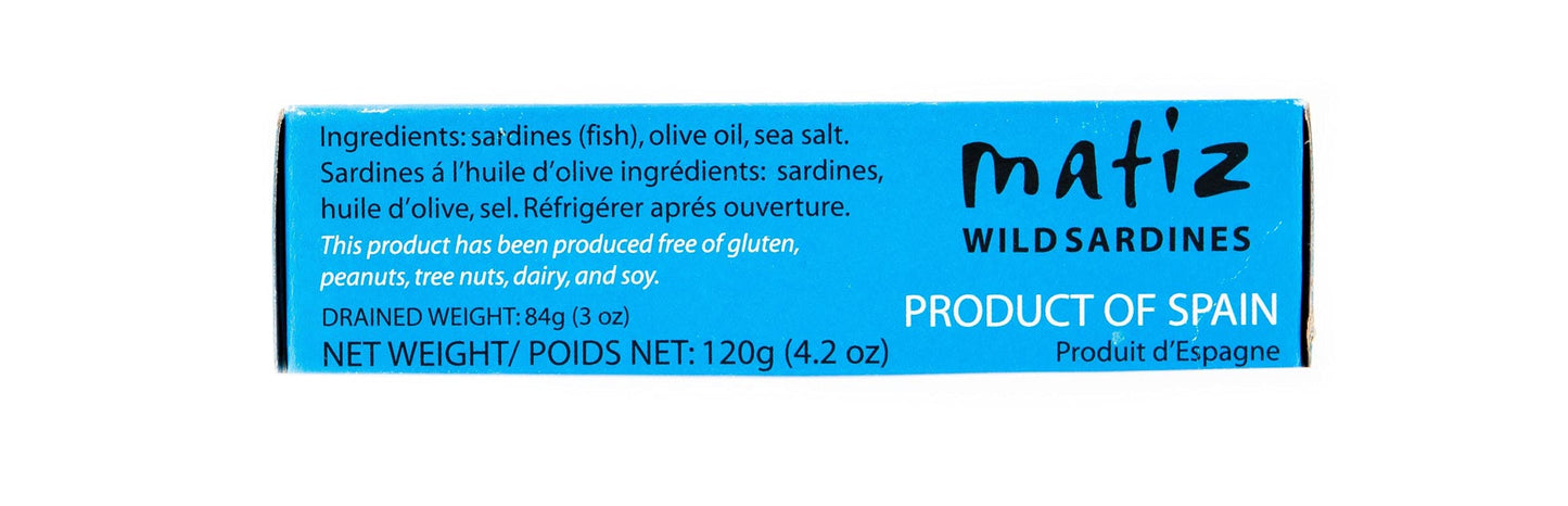 Matiz Sardines in Olive Oil, Wild Caught, 4.2 Ounce Can, Pack of 2, Protein Rich