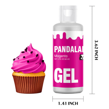 Magenta Gel Food Coloring - Pandalab 2 Ounce High Concentrated Food Dye For Baking, Cake, Cookie, Fondant, Icing, Easter Egg, Ma