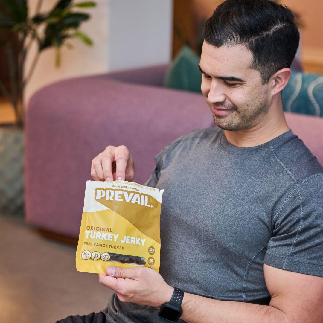 Free-Range Turkey Jerky, By Prevail - Low Sodium And Gluten Free! | Pack Of (3) Bags | | Our Gourmet Jerky Is Paleo Certified, S