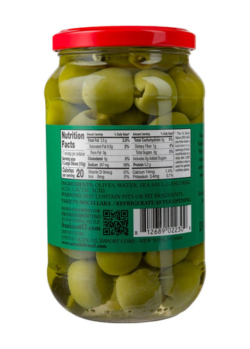 Frankies 457 Pitted Castelvetrano Olives - Authentic Sicilian - Product Of Italy - enhanced Handpicked Imported Italian Olives - Great For Every Occasion - 9 oz Jar