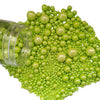 Edible Green Sugar Pearls Candy Sprinkles 120G/ 4.23Ounce Baking Cake Sprinkles Cupcake and Cake Topper Cookie Decorations Weddi