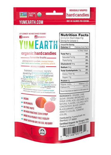 Yumearth Organic Favorite Fruit Hard Candy, Assorted Flavors, 3.3 Ounce (Pack Of 6)