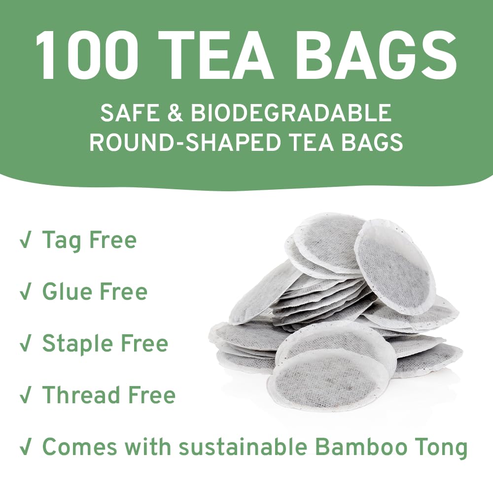 HANDPICK Organic Moringa Tea Bags - 100 Count, Non-GMO, Caffeine Free, Eco-conscious Round Bags