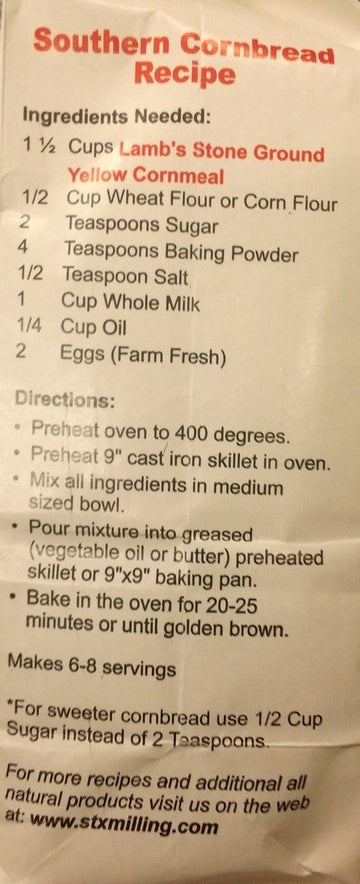 Lambs Stone Ground Yellow Cornmeal 2 lb (Pack of 1)