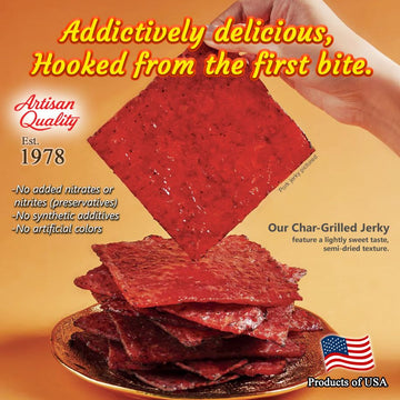 Singapores Famous Street Snack - Fire-Grilled Beef Jerky (Original Flavor, 4 oz) Grilled Fresh & Shipped Same Day L.A. Times H