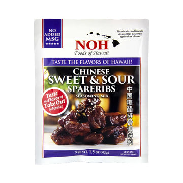 NOH Foods of Hawaii Seasoning Packets, Chinese Sweet and Sour Spareribs, 1.5 oz, Pack of 3