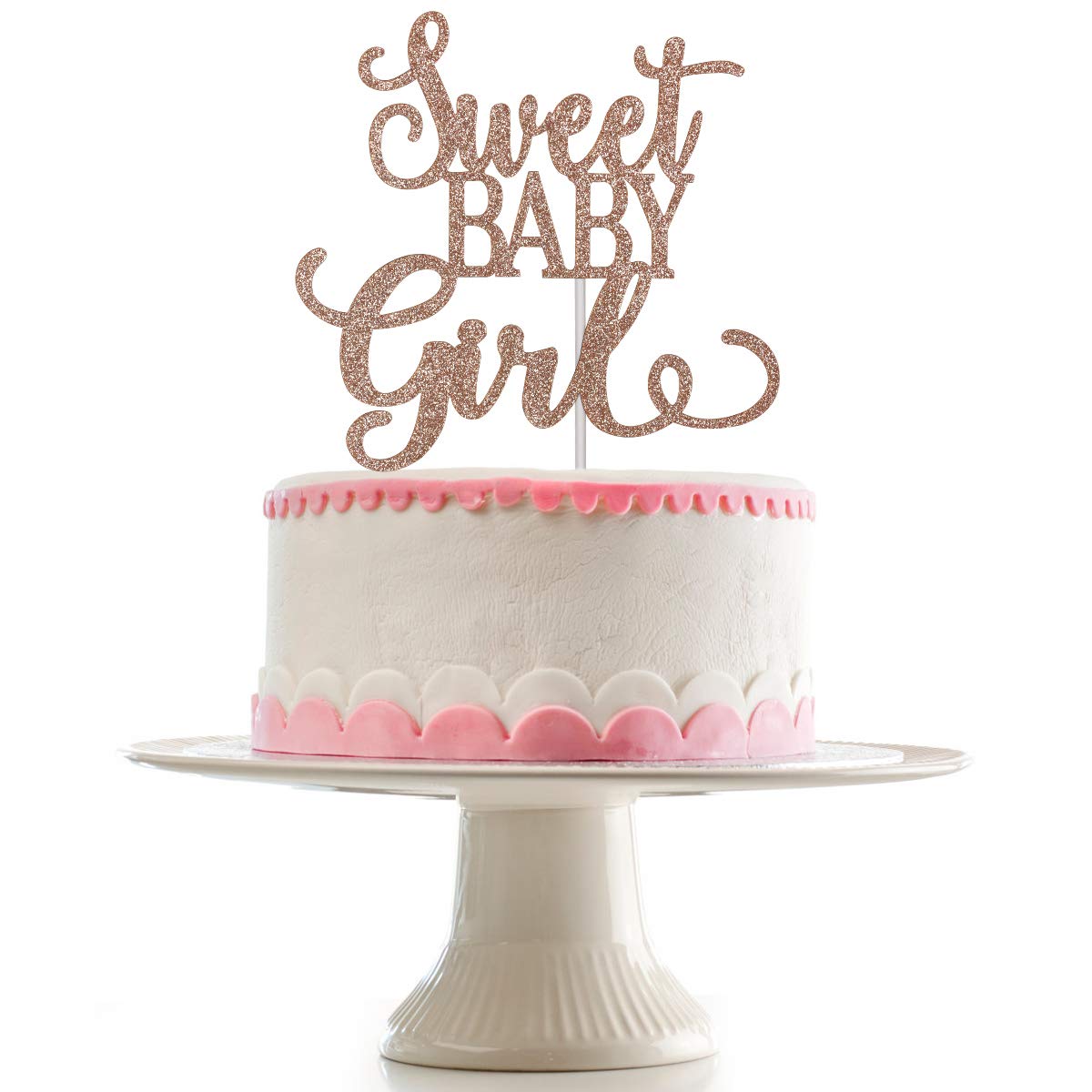 Sweet Baby Girl Cake Topper Rose Gold Glitter Baby Shower Girl Cake Topper Baby Girl Cake Topper For Baby Shower Its A Girl Cake Toppers Baby Girl Cake Topper Girl Baby Shower Cake Topper