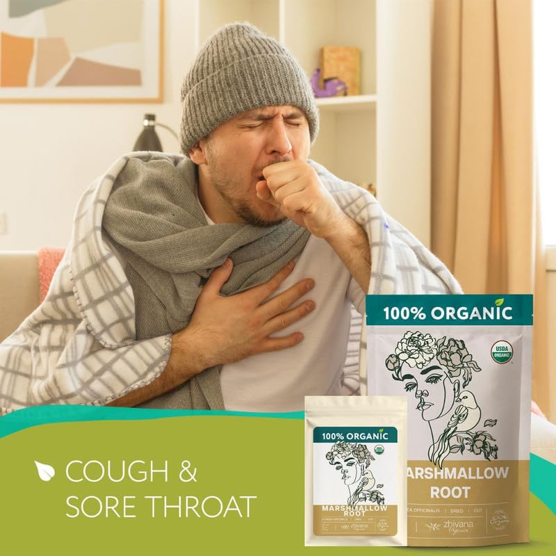 Marshmallow Root Tea (Althea Officinalis) - Organic Marshmallow Root Herb - Throat Tea - Immune System, Digestion, Respiratory H