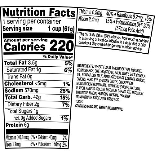 Quaker Roni Cups Mix, Butter & Garlic Pasta, 2.15 Oz (Pack of 12)