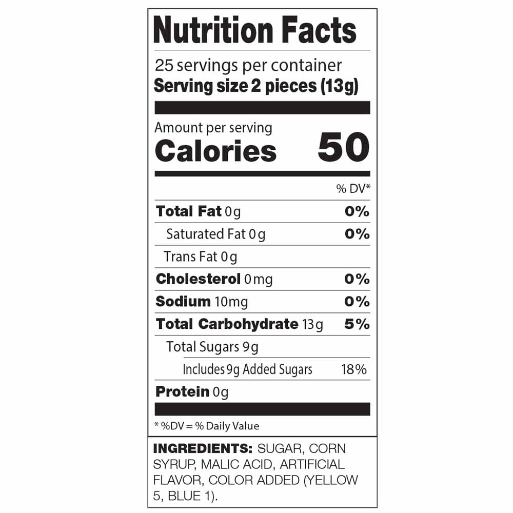Dum Dums Lollipops Sour Apple Flavor 50 Count Bag - Green, Red, White