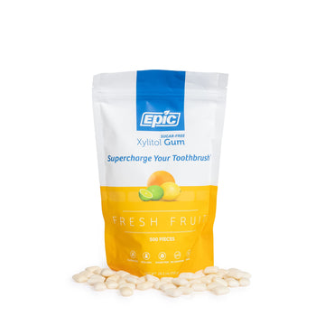 Epic Xylitol Chewing Gum - Sugar Free & Aspartame Free Chewing Gum Sweetened W/Xylitol For Dry Mouth & Gum Health (Fresh Fruit,