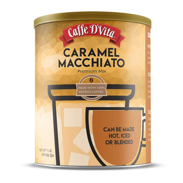 Caffe Dvita Caramel Macchiato - Coffee Caramel Macchiato, Caramel Instant Coffee, Latte Mix, Gluten Free, No Cholesterol, No Hyd