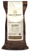 Callebaut 823 Milk Chocolate Callets - 22 LBS Belgian Baking Chocolate Callets - Min 30.2% Cocoa butter, 4.9% fat free cocoa, 6%