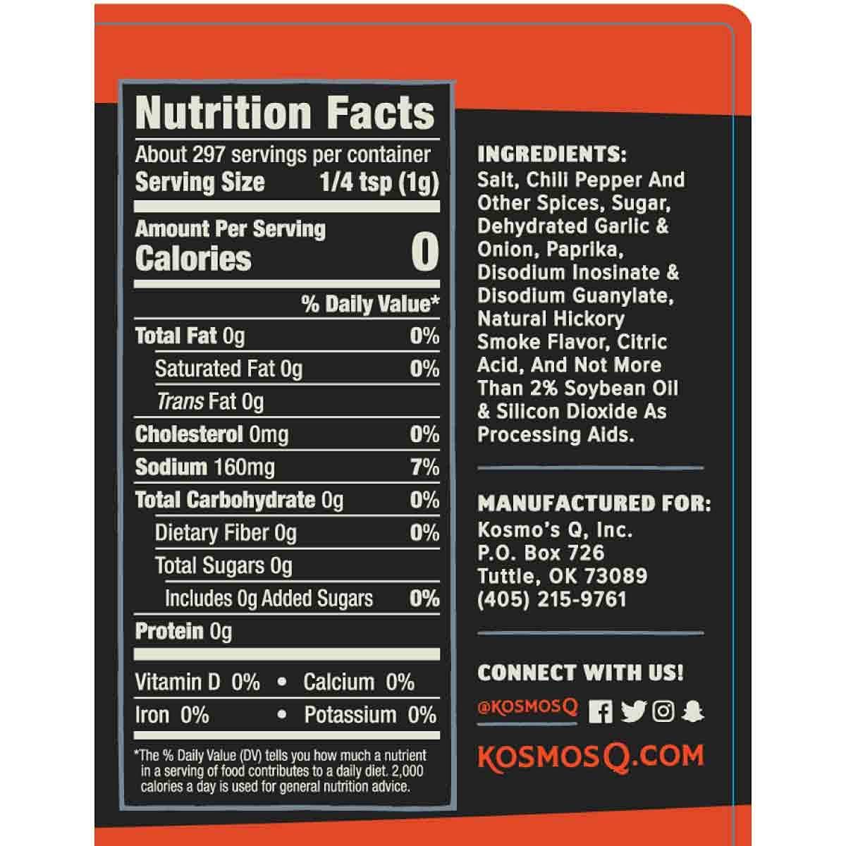 Kosmos Q Cow Cover Hot Bbq Rub | Savory & Spicy Blend | Great On Brisket, Steak, Ribs & Burgers | Best Barbecue Rub | Meat Seaso