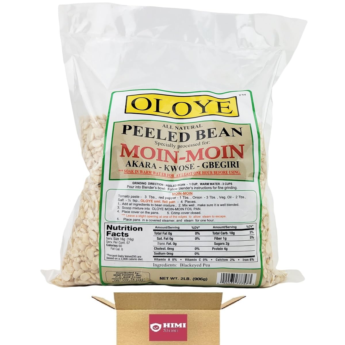 Peeled Beans - All Natural Peeled Black Eye Peas - Peeled Wild Rice - Pack Of 1-2Lb By Himi Store